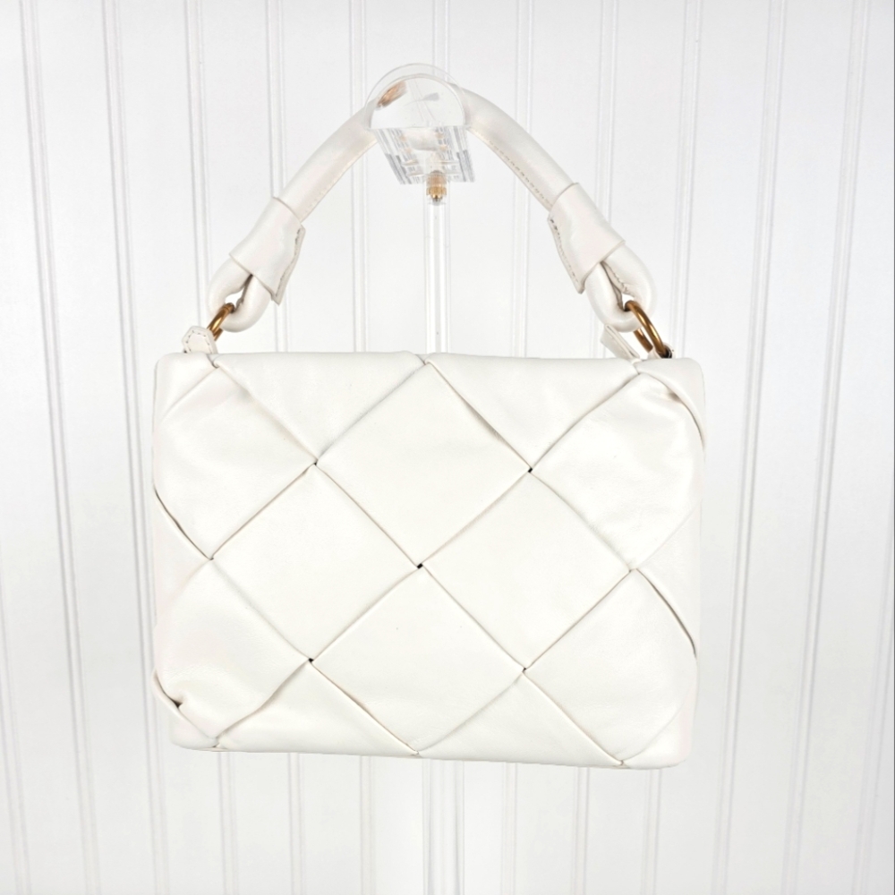 ANTONIO MELANI‎ Leather Elegant White Woven Handbag